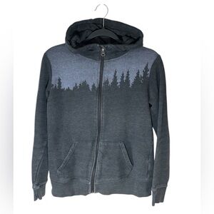 🛍️ 2/$25 Tentree Juniper Classic Zip Hoodie Forest Print Charcoal Grey Size S